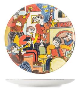 Set 6 piatti piani Pablo assortiti in stoneware decorato cm 26