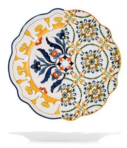 Set 6 piatti frutta Faenza in new bone china decorato cm 21