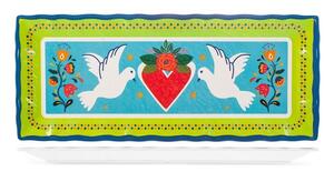 Piatto rettangolare Gipsy in melamina decorata cm 49x20