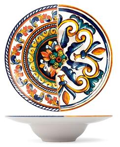 Set 6 piatti pasta Positano in stoneware decorato cm 27