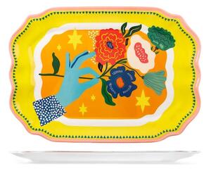 Vassoio Gipsy in melamina decorata rettangolare cm 46,5x33