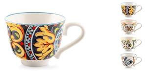 Set 6 tazze caffè senza piatto Faenza in new bone china decorata cc 90
