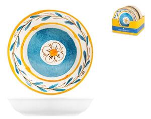 Set 12 piatti fondi Tropea in porcellana decorata forma coupe cm 21