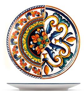 Set 6 piatti frutta Positano in stoneware decorato cm 21
