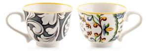 Set 6 tazze caffè senza piatto Faenza in new bone china decorata cc 90