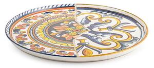 Set 6 piatti pizza Positano in stoneware decorato cm 33