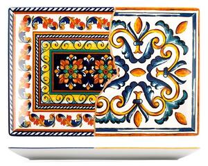 Set 6 piatti rettangolari Positano in stoneware decorato cm 30x20
