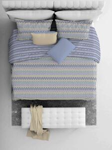 Copripiumino Matrimoniale con Federe Stampato Athena Malindi Blu