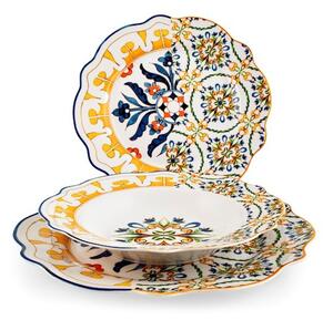 Set 6 piatti frutta Faenza in new bone china decorato cm 21