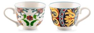 Set 6 tazze caffè senza piatto Faenza in new bone china decorata cc 90
