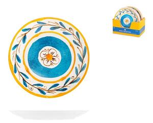 Set 12 piatti frutta Tropea in porcellana decorata forma coupe cm 20