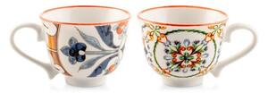 Set 6 tazze caffè senza piatto Faenza in new bone china decorata cc 90