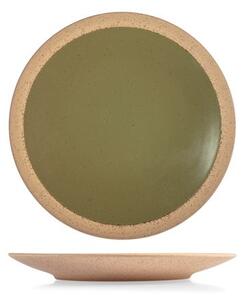 Set 6 piatti frutta Gemme in stoneware verde marrone cm 20