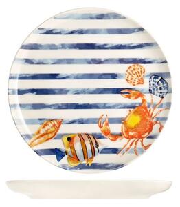 Set 12 piatti piani Playa in stoneware decorato cm 26,5