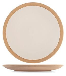 Set 6 piatti piani Gemme in stoneware avorio marrone cm 27