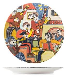 Set 6 piatti frutta Pablo assortiti in stoneware decorato cm 20
