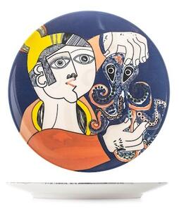 Set 6 piatti frutta Pablo assortiti in stoneware decorato cm 20