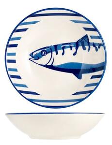 Set 12 piatti fondi Puerto in stoneware decorato cm 20,5