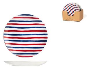 Set 12 piatti frutta Graphic in porcellana decorata forma coupe cm 20,5