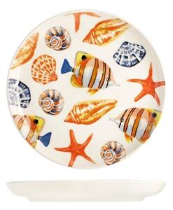 Set 12 piatti frutta Playa in stoneware decorato cm 20
