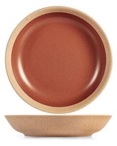 Set 6 piatti fondi Gemme in stoneware marrone cm 20