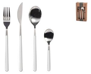 Servizio 24 posate tavola Nova in acciaio inox manico in plastica colore bianco