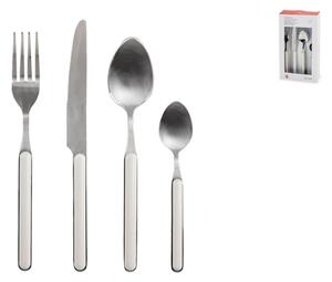 Servizio 24 posate tavola Domo in acciaio inox manico in plastica colore bianco