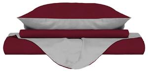 Copripiumino Singolo con Sacco e Federe Doubleface Bordeaux/Grigio Chiaro
