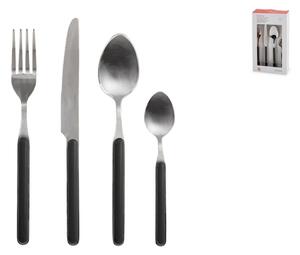 Servizio 24 posate tavola Domo in acciaio inox manico in plastica colore nero