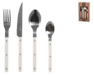 Servizio 24 posate tavola Invictus in acciaio inox manico in plastica colore bianco