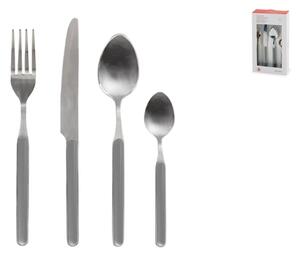 Servizio 24 posate tavola Domo in acciaio inox manico in plastica colore grigio