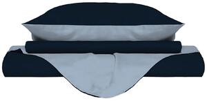 Copripiumino Singolo con Sacco e Federe Doubleface Blu Scuro/Azzurro