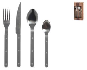 Servizio 24 posate tavola Invictus in acciaio inox manico in plastica colore grigio
