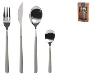 Servizio 24 posate tavola Nova in acciaio inox manico in plastica colore verde salvia