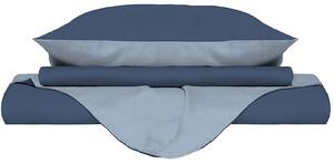 Copripiumino Singolo con Sacco e Federe Doubleface Avio/Azzurro