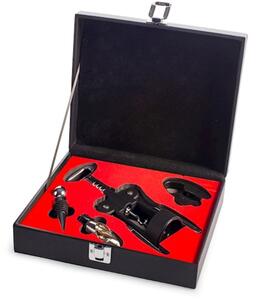 Cofanetto Sommelier in pvc nero 5 pezzi