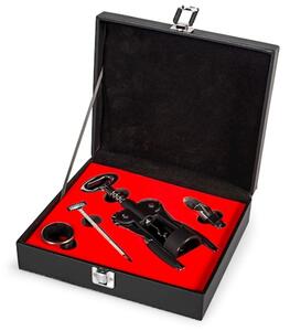 Cofanetto Sommelier in pvc simil pelle nero 5 pezzi