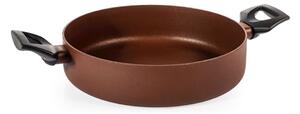 Tegame 2 manici Ground in alluminio antiaderente pfluon colore marrone cm 24