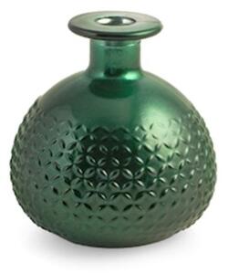 Vaso vetro riciclato bugnato colore verde metallizzato cm 12