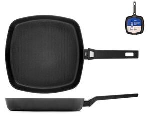 Bistecchiera Titan in alluminio antiaderente Pfluon cm 28x28 colore nero