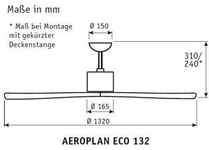 AEROPLAN ECO 132, Ventilatore senza Luce, CasaFan