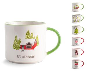 Set 6 mug in new bone china decoro Natale assortite cc 370
