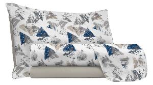 Set Lenzuola Singolo Sopra Sotto e Federe in Microfibra Urban Blu