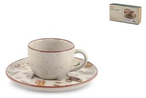 Set 4 tazze caffè con piatto Teddy Hugs in stoneware decorate cc 115