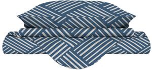 Copripiumino Singolo con Federe Stampato in Microfibra City Life Blue