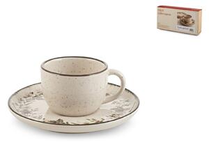 Set 4 tazze caffè con piatto Garland in stoneware decorate forma nordica cc 115