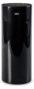 Vaso in vetro colore nero cilindrico cm 12x30h