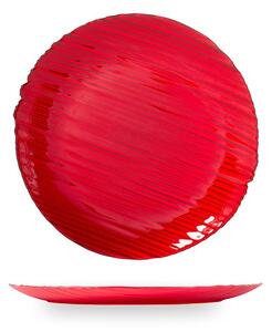Set 6 piatti frutta Silk in vetro effetto seta colore rosso cm 22