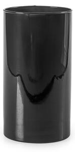 Vaso in vetro colore nero cilindrico cm 12x20h