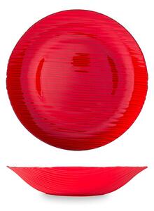Set 6 piatti fondi Silk in vetro effetto seta colore rosso cm 21